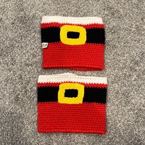 Festive Red and Black Knit Accessories